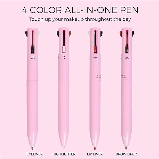 4-in-1 Makeup Pen, Lip Liner, Highlighter And Eyeliner And Eyebrow Pencil 4 In 1 Multipurpose Pen