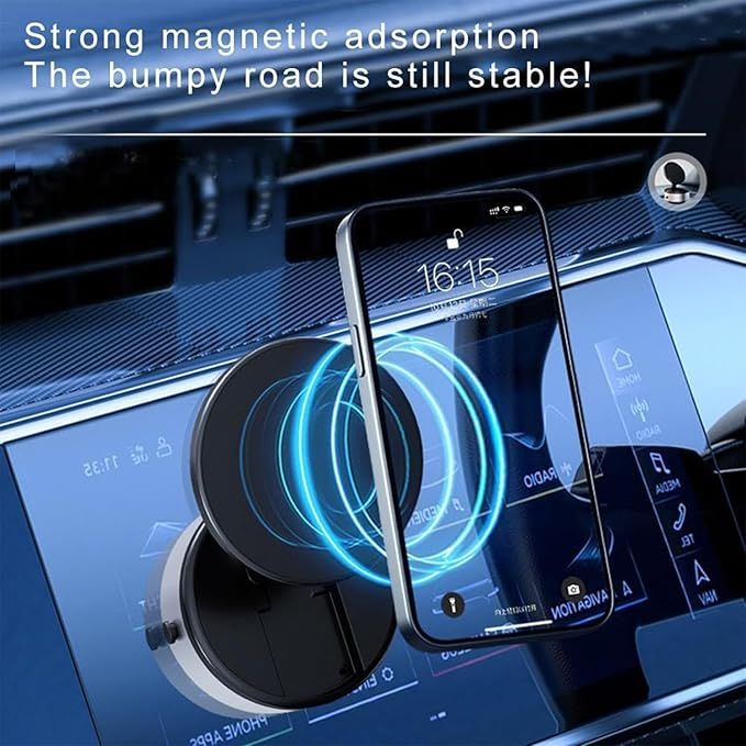 Magnetic Suction Car Phone Mount – Strong Grip Dashboard & Windshield Holder | 360° Rotation, Hands-Free Driving