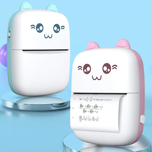 Portable Printer, Mini Pocket Printer, Mini Thermal Printer,200DPI Wireless Bluetooth BT 4.0 Photo Printer, Label Memo Receipt Paper Smart Printer with 1 Roll Thermal Paper