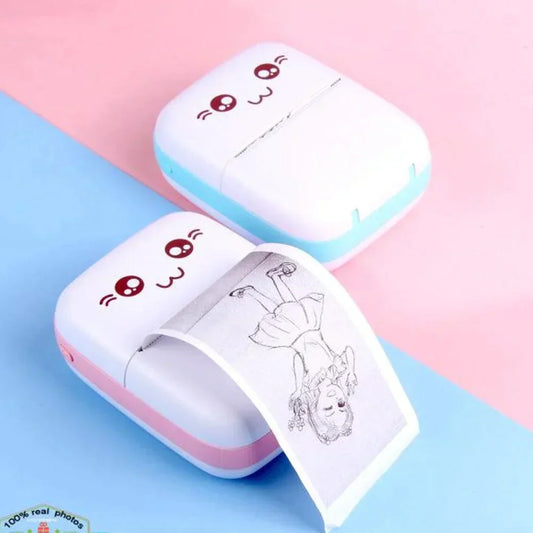 Portable Printer, Mini Pocket Printer, Mini Thermal Printer,200DPI Wireless Bluetooth BT 4.0 Photo Printer, Label Memo Receipt Paper Smart Printer with 1 Roll Thermal Paper
