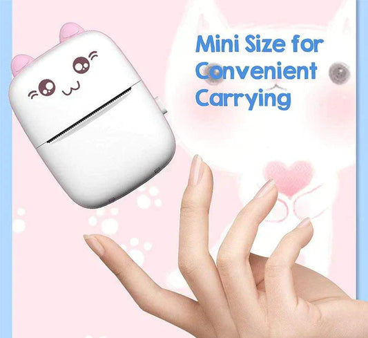 Portable Printer, Mini Pocket Printer, Mini Thermal Printer,200DPI Wireless Bluetooth BT 4.0 Photo Printer, Label Memo Receipt Paper Smart Printer with 1 Roll Thermal Paper